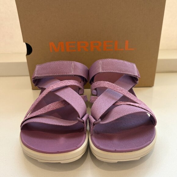 Merrell District 4 Mendi Sandals Slip On Wedge Mauve Size 8 NEW - Picture 3 of 7